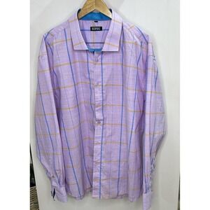 Bespoke Long Sleeve‎ Lilac  Color Dress Shirt Size 4XL